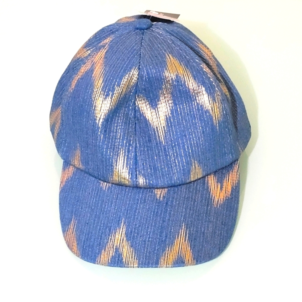 * Madd Hatter Unisex Demin Gold Metallic Print Cap